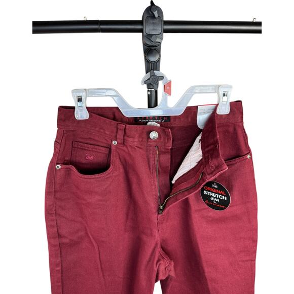 Gloria Vanderbilt Amanda Stretch Jeans Cranberry Petite 14 High Rise New Tags - Picture 7 of 11